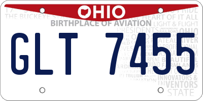 OH license plate GLT7455