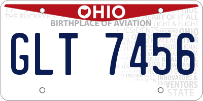 OH license plate GLT7456
