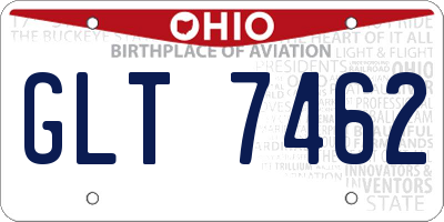 OH license plate GLT7462