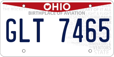 OH license plate GLT7465