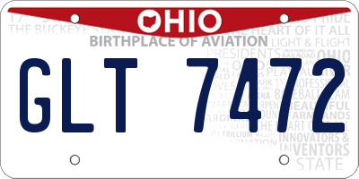 OH license plate GLT7472