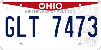 OH license plate GLT7473