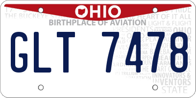 OH license plate GLT7478