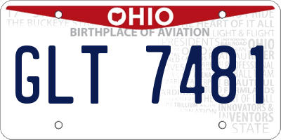 OH license plate GLT7481