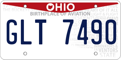 OH license plate GLT7490