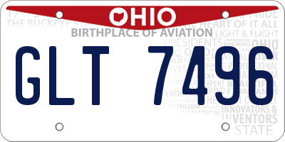 OH license plate GLT7496