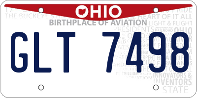 OH license plate GLT7498