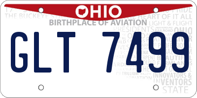 OH license plate GLT7499