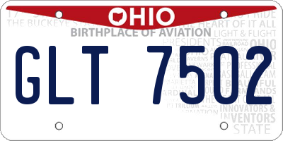 OH license plate GLT7502