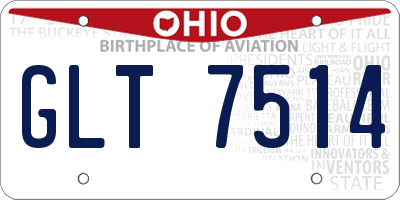 OH license plate GLT7514