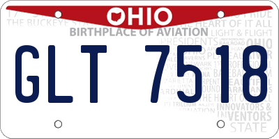 OH license plate GLT7518