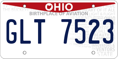 OH license plate GLT7523