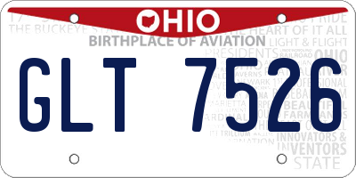 OH license plate GLT7526