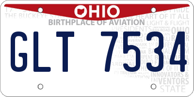 OH license plate GLT7534