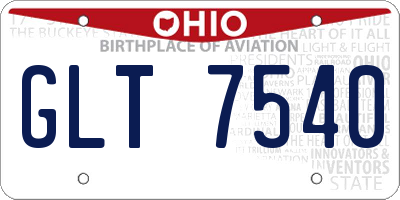 OH license plate GLT7540