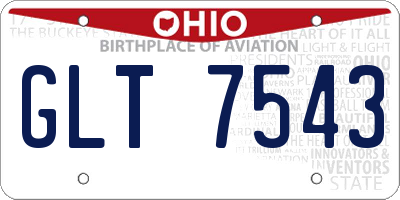 OH license plate GLT7543