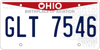 OH license plate GLT7546