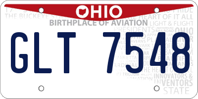 OH license plate GLT7548
