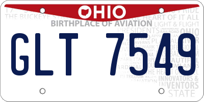 OH license plate GLT7549