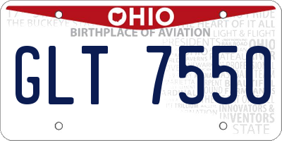 OH license plate GLT7550