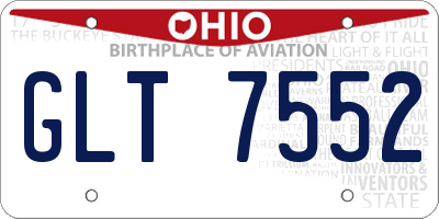 OH license plate GLT7552