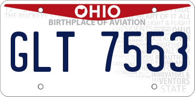 OH license plate GLT7553