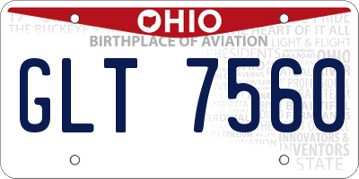 OH license plate GLT7560