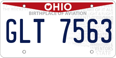 OH license plate GLT7563