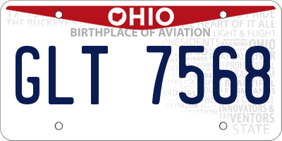 OH license plate GLT7568