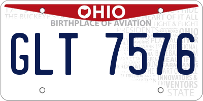OH license plate GLT7576