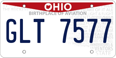 OH license plate GLT7577