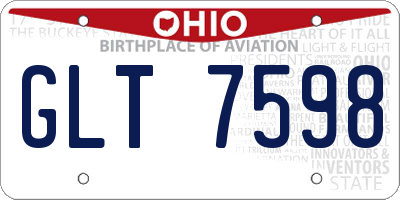 OH license plate GLT7598