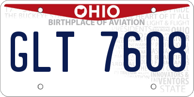 OH license plate GLT7608