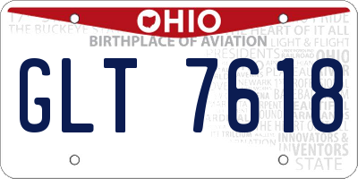 OH license plate GLT7618