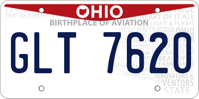 OH license plate GLT7620