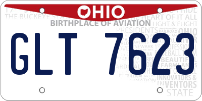 OH license plate GLT7623