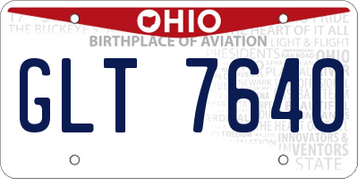 OH license plate GLT7640