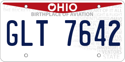OH license plate GLT7642