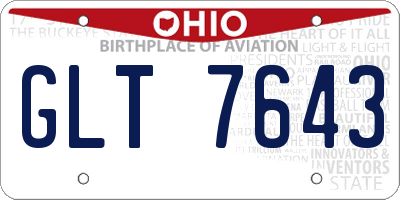 OH license plate GLT7643