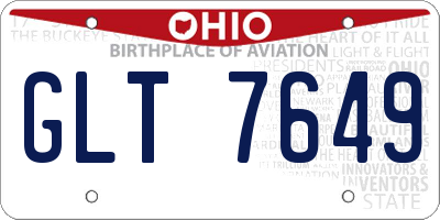 OH license plate GLT7649