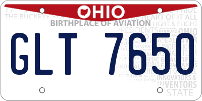 OH license plate GLT7650