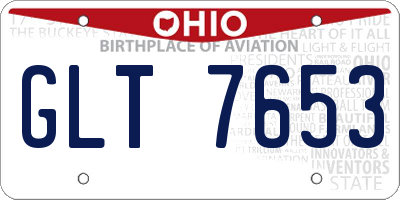 OH license plate GLT7653