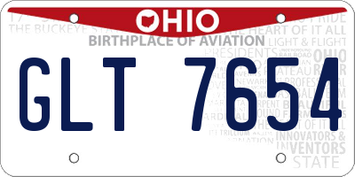 OH license plate GLT7654