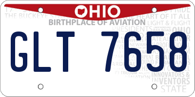 OH license plate GLT7658