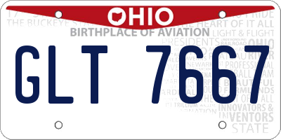 OH license plate GLT7667
