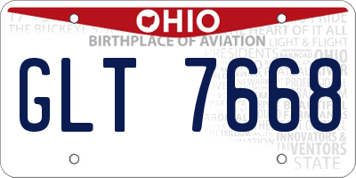 OH license plate GLT7668