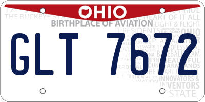 OH license plate GLT7672
