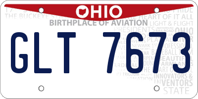 OH license plate GLT7673