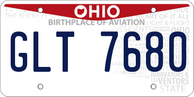 OH license plate GLT7680