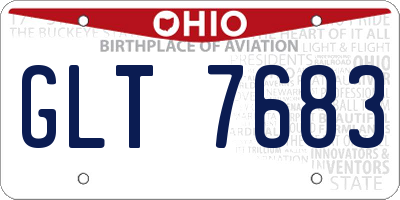 OH license plate GLT7683